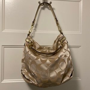 Signature gold coach hobo bag